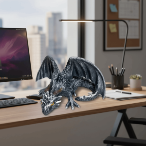 YOUSHI TOP Large Size Black Dragon Sculpture Resin Gothic Dragon Decoration Collectible Statue Home Dragon Ornaments Home Decor