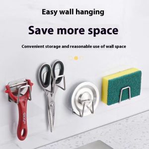 Paulweekend nhà bếp không đục lỗ thép không gỉ thoát nước giá bọt biển rửa bát treo tường giá lưu trữ nắp nồi lưu trữ tuyệt vời giá lưu trữ Tổ Chức Công cụ