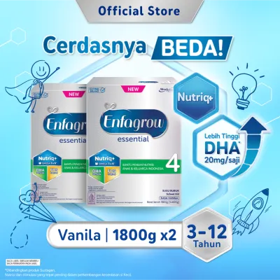 [Paket isi 2] Enfagrow Essential 4 Susu Formula Anak Umur 3-12 Tahun Rasa Vanila 1800gr