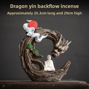 Resin Dragon Chanting Backflow Incense Burner - Creative and Unique Home Decor for Zen Ambiance