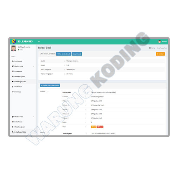 Source Code Aplikasi Ujian Online E Learning Dengan Php Dan Mysql Lazada Indonesia Source Code Aplikasi Ujian Online E Learning Dengan Php Dan Mysql Lazada Indonesia