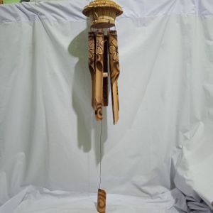 Bell Angin (RB) Bel Bambu Bali Ukuran Sedang Panjang 35 cm Model Rumah Burung Realpict 6 Bambu Gantung