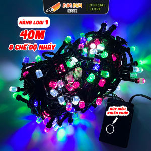 Đèn LED trang trí 50M 40M 20M 10M nhấp nháy nhiều màu 7-8 chế độ nháy cao cấp dây đèn trang trí ngày lễ trang trí tết dây nháy lục giác DÀI 10m20m40m50m Kim cương ánh sáng vàng ánh sáng đa sắc có hộp điều chỉnh chế độ nháy dây LED trang