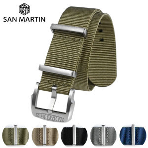San Martin Nylon Strap High Quality Pilot Military Watch Band 20mm 22mm Universal Type Sports Paratrooper Strap Watch Parts2026