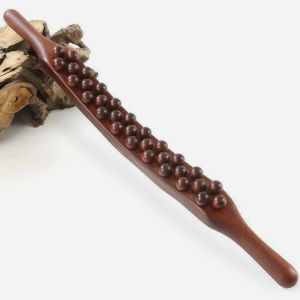 ไม้นวดไม้ Guasha รุ่นอัพเกรด 3 แถว 65 เม็ด ตามหลักสรีรศาสตร์ - เครื่องนวดจุดสำหรับร่างกายและหลัง ราคายังคงเดิม