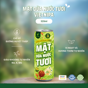 Mật Dừa Nước Tươi VIETNIPA - Lốc & Thùng - Lon 320ml