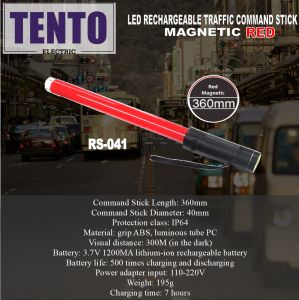 BANSOON TENTO LED Rechargeable Traffic Baton with Magnetic Base and Torch Light function. Flashing mode. USB charging.