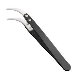Ceramic Tweezers Electrician High Temperature Resistant Corrosion Resistant Anti Static Insulation Clip Element Tweezers Anti-static Tweezers Ceramic Tweezers with Stainless Steel Handle Straight Aimed Tweezers Heat Resistant Tweezer
