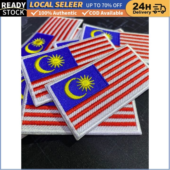 8*5cm Malaysia Flag velcro tape Embroidered Cloth sticker bendera malaysia