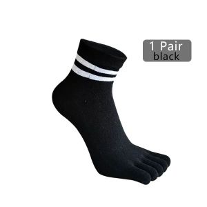 1/5 Pairs Five Finger Socks Women Girl Striped Cotton Solid Sweat-Absorbing Soft Endurable Toe Short Socks Student 4 Seasons2026