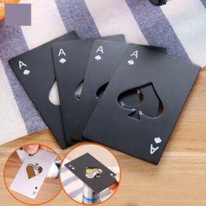 DiyHomeIpoh Beer Bottle Openers Poker Card Stainless Steel Multifunction Credit Card Can Opener Black Friday Home Gadgets