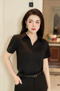 Áo thun có cổ thiết kế cao cấp Laeem Design LA2N24006 chất vải cotton mềm mát dễ mặc