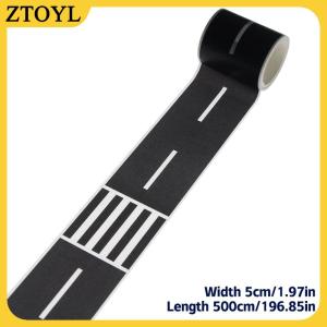 ZTOYL  1 cuộn 5m 1:12 Dollhouse đường giao thông đường sắt theo dõi cảnh Băng Sticker thu nhỏ đậu xe cảnh đường cong Sticker mô hình trang trí phụ kiện đồ chơi