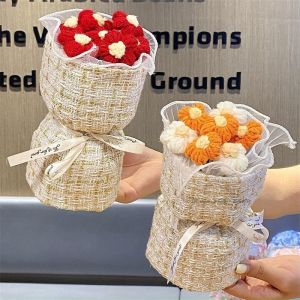 Artificial Flower Crochet Flower Bouquet Eternal Flowers Graduation Bouquet Wedding Guest Gift Bouquets of Flowers