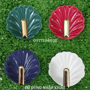 Móc treo dán tuong cao câp hình vỏ sò siêu chắc -Set 4 cai
