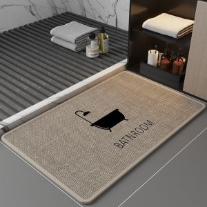 Bathroom nonslip floor mat linen waterabsorbent toilet door mat