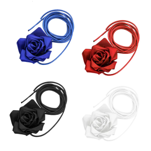 Thanh lịch Ribbon dây đai ruy băng Vòng cổ dài Cạp có thể điều chỉnh dây đeo với Rose Floral giọng cho phụ nữ Lady sự kiện đặc biệt