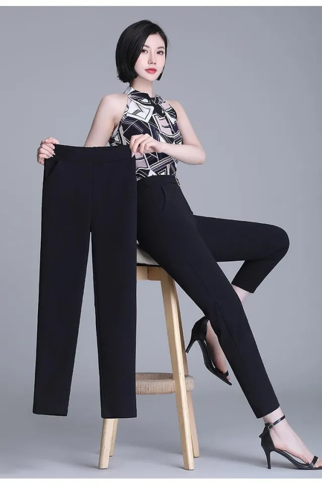 2023 Korean Of Elastic Waist Fashionable Wide Leg Pants Women's New Spring  And Summer High Drape Straight Casual Trousers | Fruugo IN