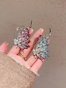 Colorful Crystal Butterfly Brooch Pin Gradient Wing Rhinestone Brooch for Women Fashion Accessories