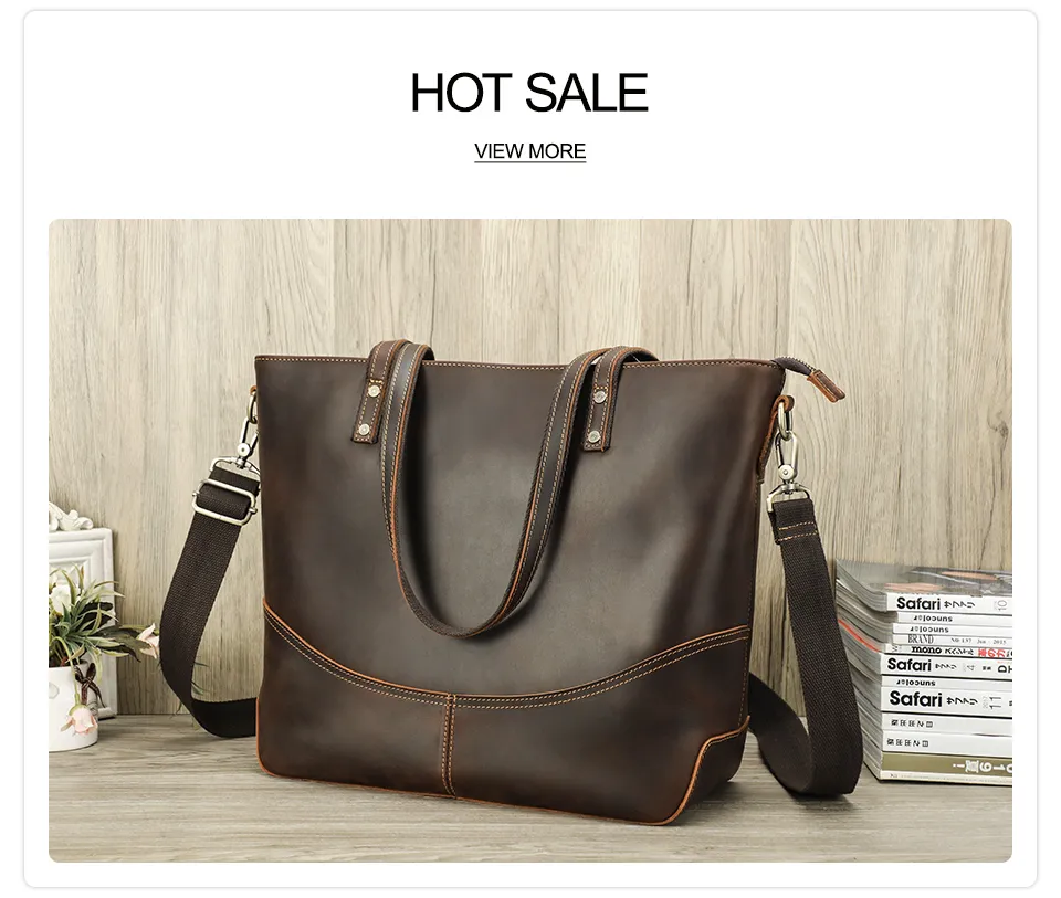 CONTACT'S Genuine Leather Tote Bags for Women Men Briefcase Shoulder  Messenger Laptop Bags Lady Office Female Bags Handbags for MacBook Pro