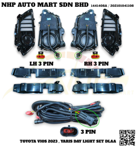 OEM TOYOTA VIOS 2023  YARIS DAY LIGHT & (FOG LAMP) SET DLAA PRODUK BARU