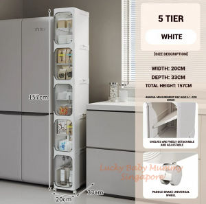 Narrow Space Multi-Layer Storage Cabinet Compact Organizer for Bathroom Kitchen Laundry Room Local Stock