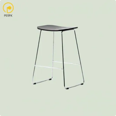 Contemporary Fixed Height Counter Stool Wood Seat Bar Chair for Kitchen Peninsula Reception