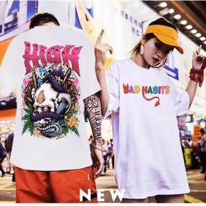 Oversize Fashion Cool Design Streetwear T-shirt for Men and Women Clothing Street Style Tees .C