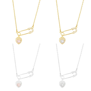 Elegant Love Pin Heart Necklace With Comfortable Wear Sturdy Copper for Trendy Women Daily Wear and Gifts Giving