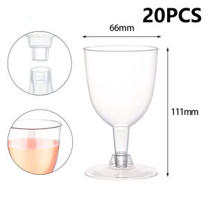 20pcs Plastic Transparent Wine Glass Disposable Goblets Party Cocktail Pudding Dessert Cups Thick Jelly Aviation Cup