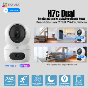 EZVIZ H7C Dual-Lens 2K+2K Wi-Fi Indoor Security Camera with Pan & Tilt Night Vision and Remote Viewing