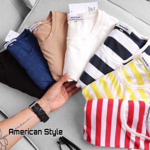 Áo Phong Nam Nữ Cọc Tay Cao Cấp AmericanStyle Thun Cotton Cực Mát Co Giãn 4 Chiều Bao Chất Có Thể Đi Tiệc Hay Mặc Thường Ngày