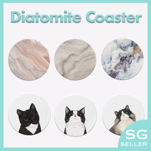 [SG STOCK] Diatomite Coasters Fast Absorption Anti-Slip Coaster Set for Cup Mug Pot Tableware Gift