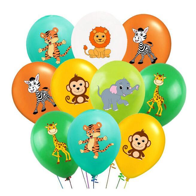 30 pcs Jungle Safari Animals Balloon 12 Inch Latex Animal Balloons for ...