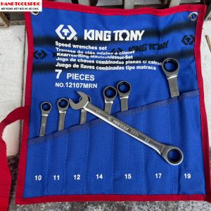 Kingtony 12107MRN/Bộ cờ lê vòng miệng tự động 7 cái hệ mét 10-19mm
