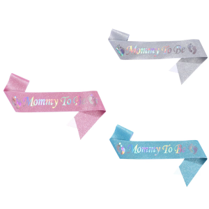Mommys To Be Sash Beautiful Ribbon and Glitter Text Satins for Gender RevealWelcome BabyBaby SprinkleBaby Shower Decor