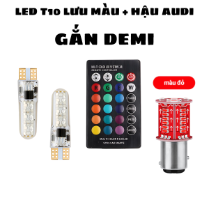 COMBO Đèn Led hậu nháy Audi + led T10 có remode LƯU MÀU Siêu Sáng đèn hậu nháy Stop F1 Mẫu moi