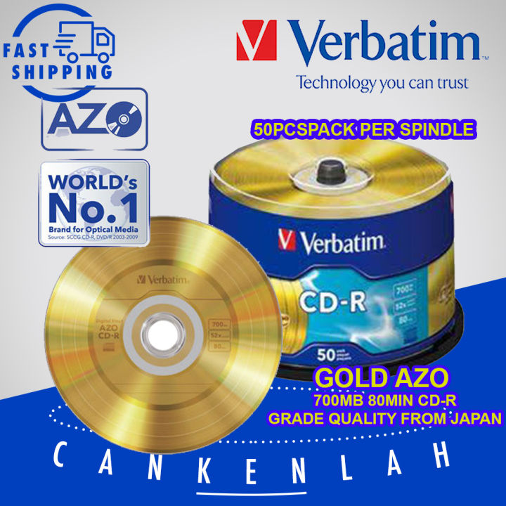 Verbatim Gold Vinyl CD-R/CDR 700MB 80min 52x speed/ 50pcs pack per