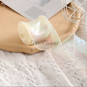 [FlowerWorld]Pita Organdi Gelombang/4Cm/1 Roll 9.14 M(Meter)/Pita Ribbon Rainbow/Pita Ribbon Gold Edge/Fishtail Wave Gelombang/Kado Dekorasi Hampers Bouquet /Pita Bucket Bunga/Pita Kado Bahan Satin/Dekorasi Kado Pita Hias/Korean Ribbon Wave