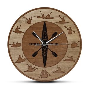 xpkQ Symmetrical Kayaking Printed Wall Clock Canoeing Silent Swept Wall Watch Rafting Wall Art Outdoors Lover Kayak Enthusiast Gift P9M4Y
