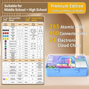 JAYQQ Nhựa Bộ mô hình phân tử hóa học Dụng Cụ Hỗ Trợ Giảng Dạy Hóa Học Giáo dục Bộ mô hình bóng và gậy Chuyên nghiệp Bộ dụng cụ xây dựng phân tử hữu cơ vô cơ Sinh viên