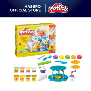 Play-Doh Cupcake Tower Playset 15 Toy Kitchen Accessories Play Food Arts & Crafts for Kids 3+