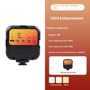 20240926 Pocket fill light RGB/3Colors/White Light 3000K-6500K mini phone selfie light for Camera Phone Laptop Clip Ring Flash Light Type-C Rechargeable Photo Ringlight Photography Lamp