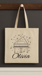 Personalized Piano Bag Personalized Musical Gift for Kids Cute Canvas Bag Parents Piano Gift Music Bag Gift Idea for Teachers.