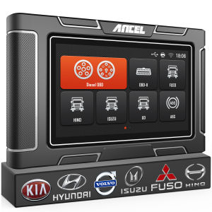 ANCEL HD3200 HD Heavy Duty Diesel OBD2 Scanner Full System Heavy Duty Diesel Truck HOBD Scanner With DPF/Oil Reset For Isuzu/KIA/Hyundai/Hino /Fuso/UD 2 in 1 Professional Diagnostic Tool With Print For Pickup/Bus 24V Commercial Vehicles