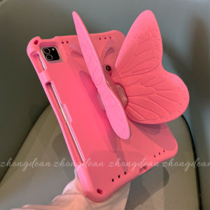 Butterfly iPad Back Case for iPad Air 13 Inch M2 2024 iPad Pro 13 inch M4 2024 with Hand Holder Casing Cover