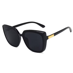 GU Kacamata Hitam Model Oversized Frame Besar Gaya Retro Vintage Untuk Wanita Model Terbaru K58 X1