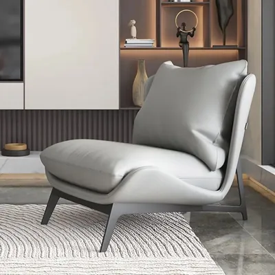 Upholstered Single Sofa Lounge Leisure Armless Lazy Chair Comfy Accent Chair for Living Room Bedroom Reading Room Recliner