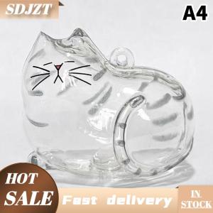 SDJZT Memorial Cat tóc lưu trữ container Cat Shaped Keyring xách tay handmade búp bê DIY Móc Khóa Phụ Kiện