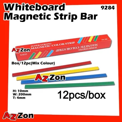 (12 PCS) Magnetic Strip KIJO Super Strong Whiteboard Magnetic Color Stirp Bar 12PCS #KIJO #9284 #Color #Magnetic #Long #Bar